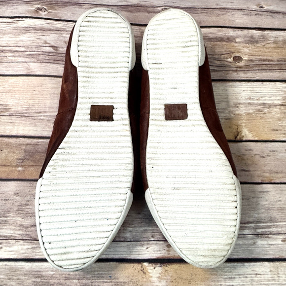 Frye Womens Cognac Brown Leather Melanie Slip On Flat Sneakers 8 M - Picture 8 of 9